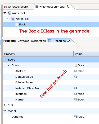 The Book EClass in the genmodel editor